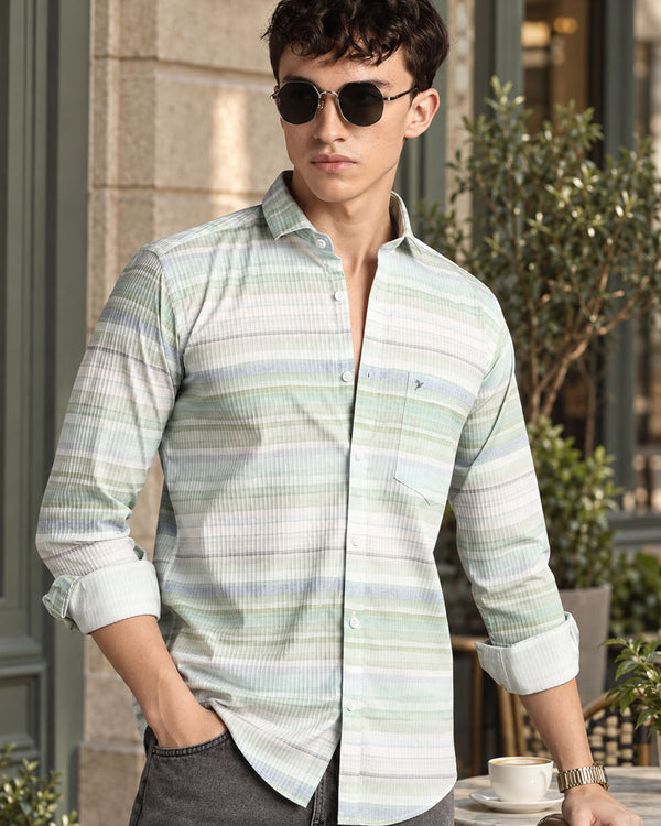Hawai Green Stripes -Full-Stain Proof