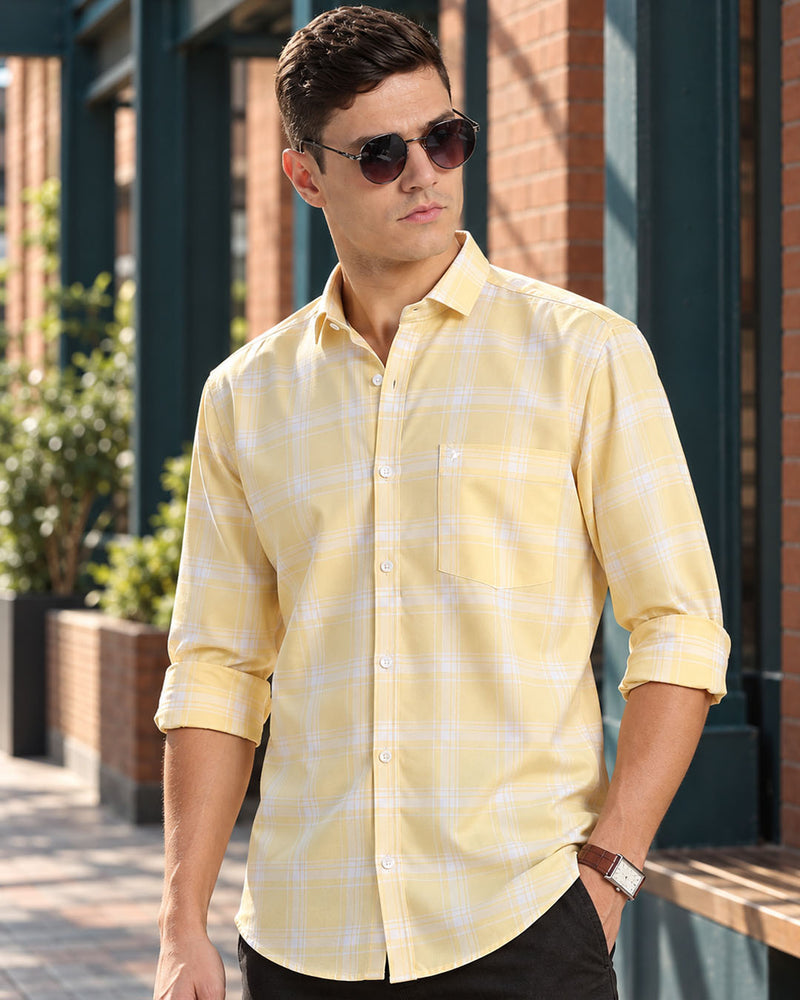Yellow & White Box Checks -Full-Stain Proof
