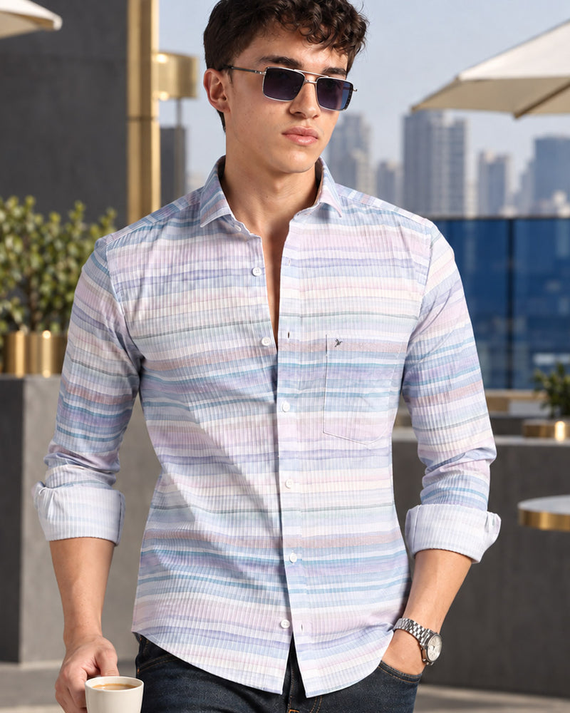 Hawai Blue Stripes -Full-Stain Proof