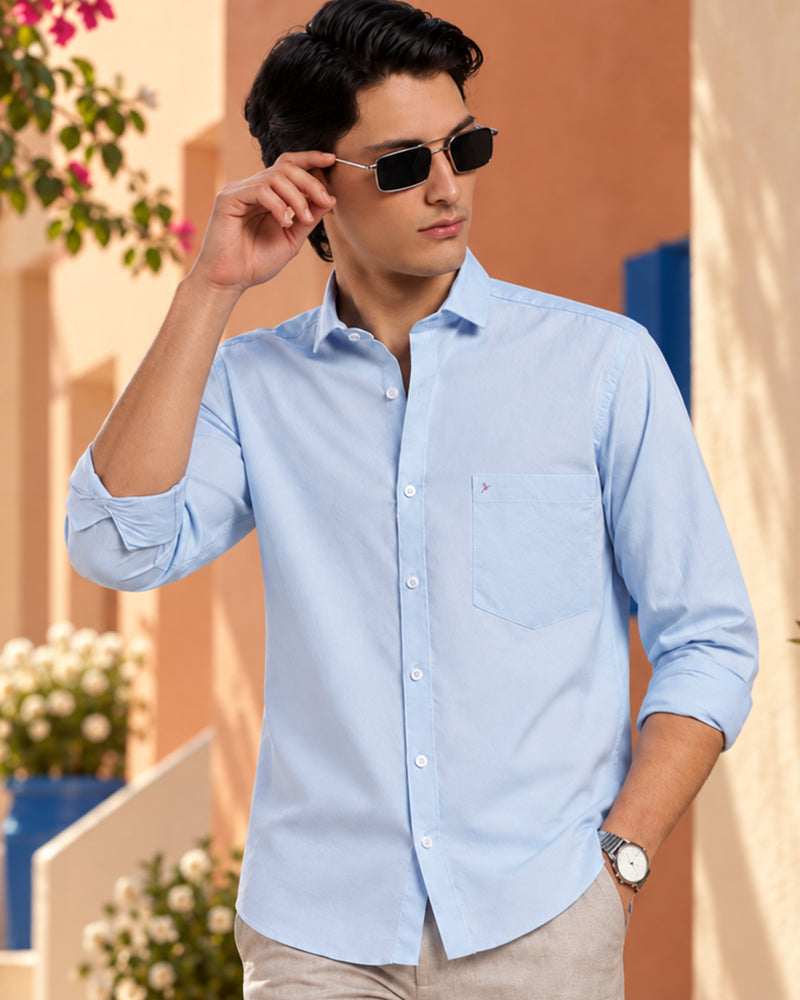 Sky Blue Solid - Full Sleeve Shirt