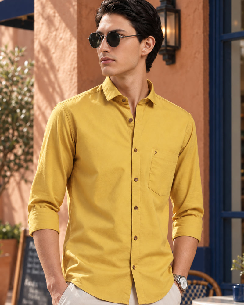 Mustard Yellow Solid - Full Sleeve Shirt