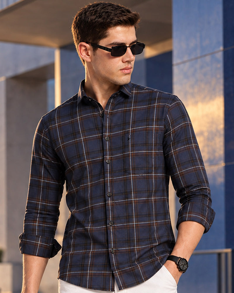 Blue & Brown Checks -Full-Stain Proof
