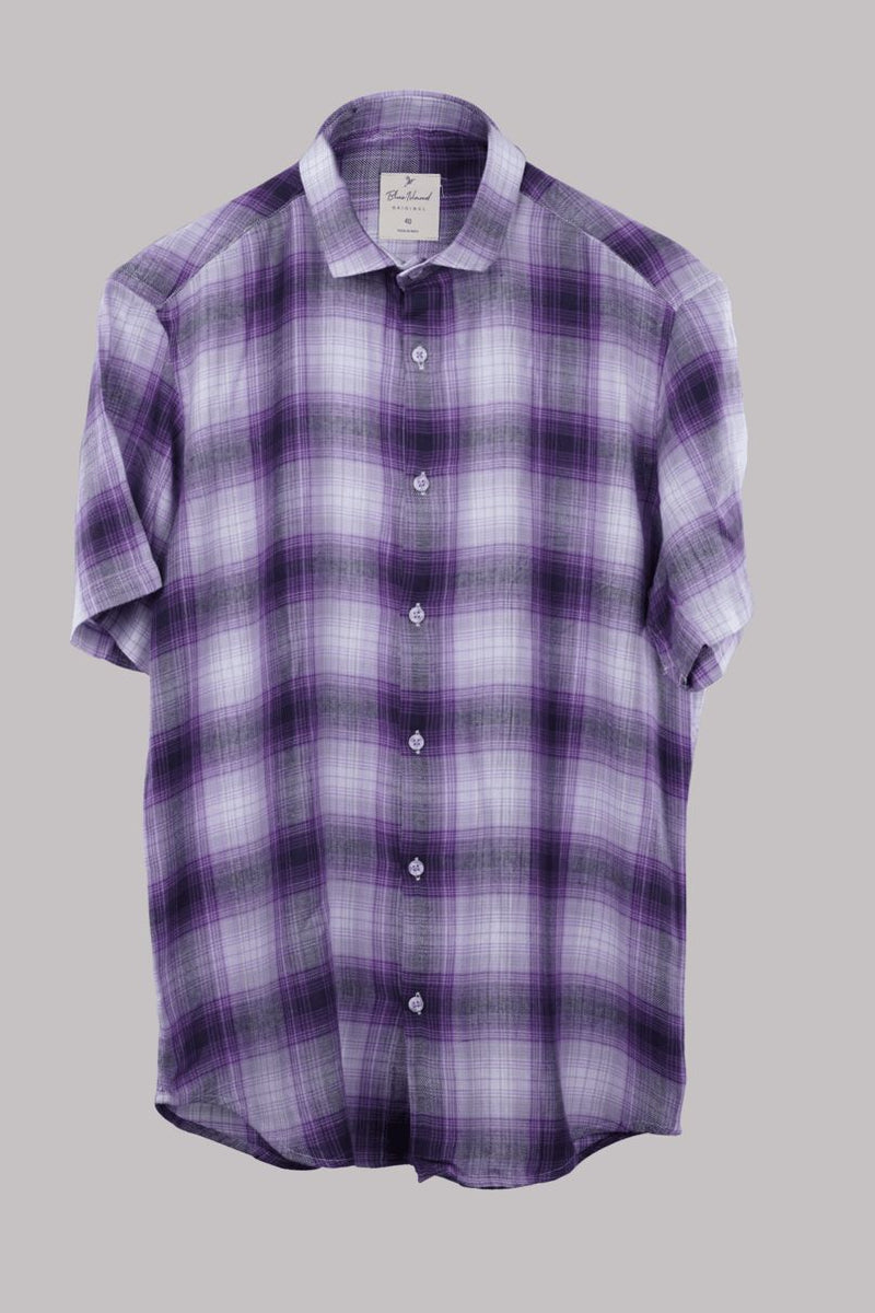 Violet Checks - Half Sleeve - Airlite Shirt