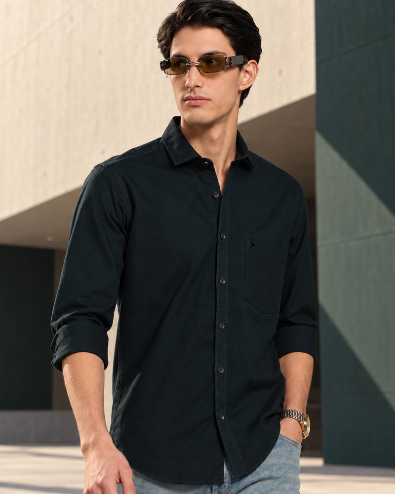 Bottle Green Solid - Full Sleeve Shirt