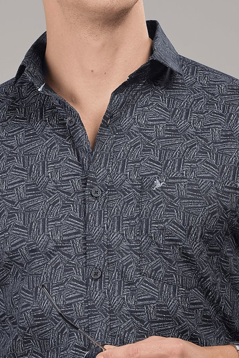 Navy Wild Print -Full-Stain Proof