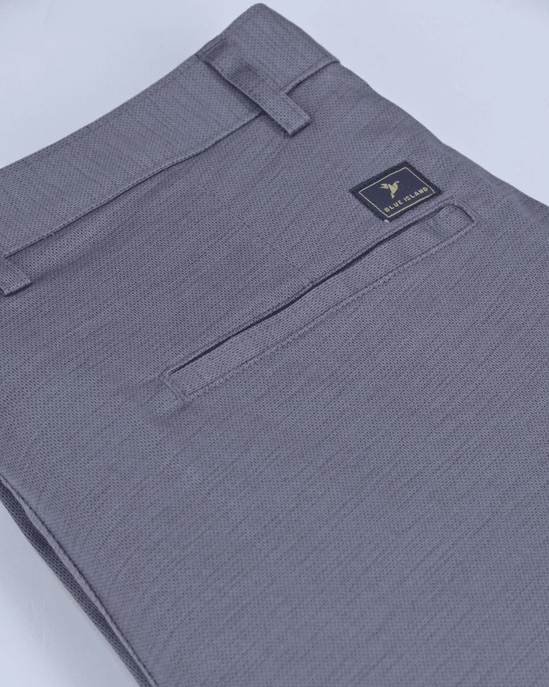 Ash Grey Dot Printed - 2 way stretch - COTTON PANT