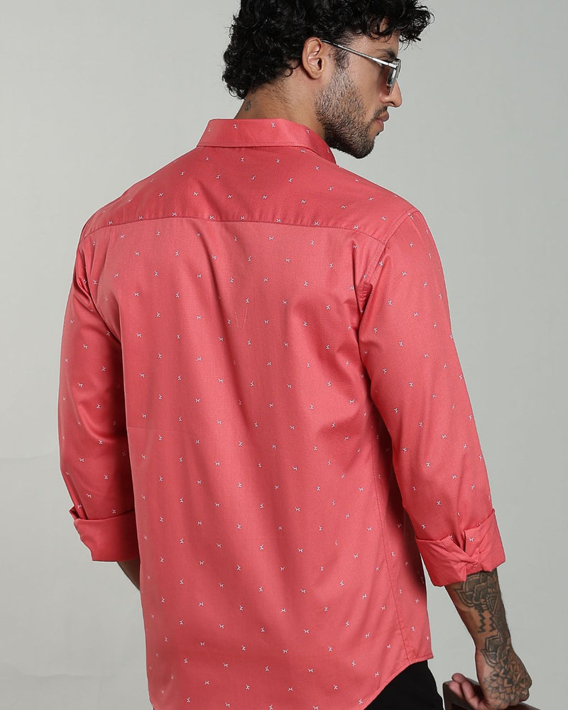 Salmon Pink Print-Full-Stain Proof