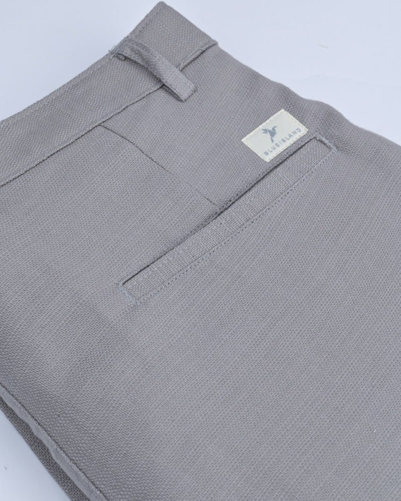 Textured Cement Grey - 2 way stretch - COTTON PANT