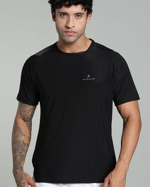 Black - Active wear Round neck Tshirt