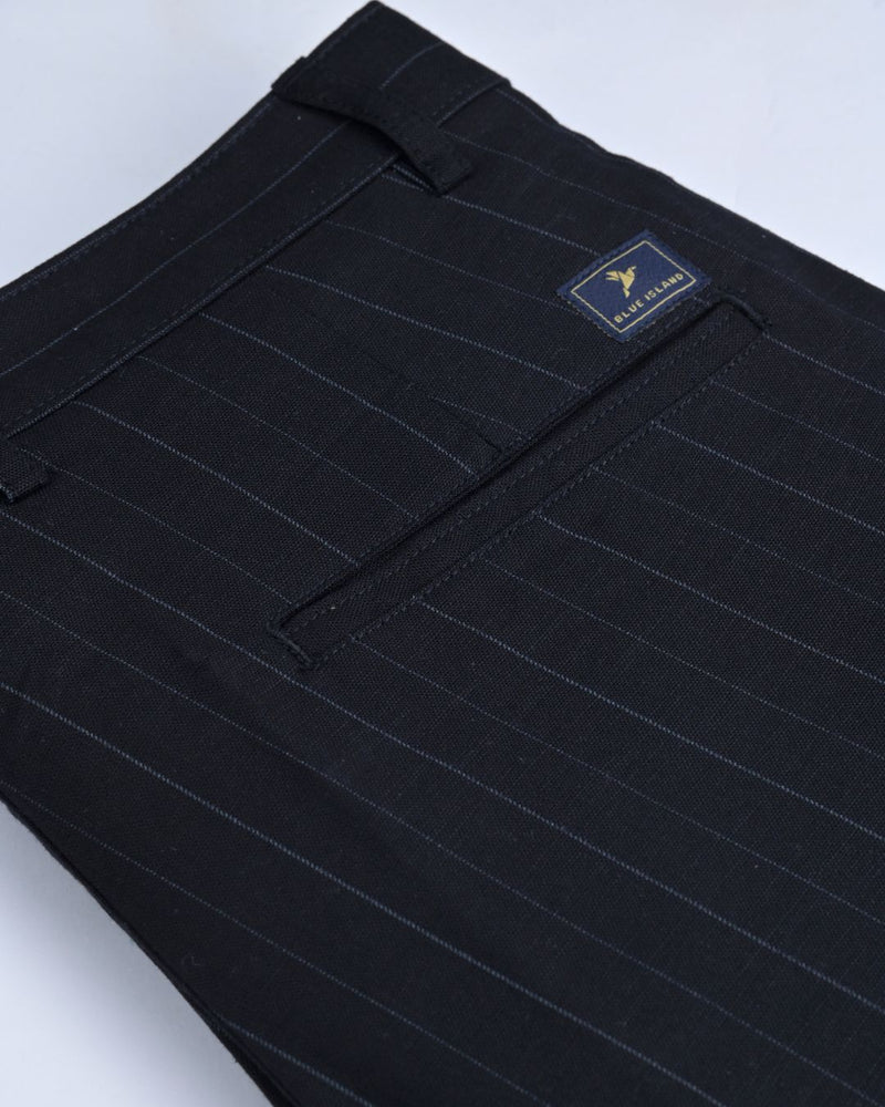 Classy Black Stripes - 2 way stretch - COTTON PANT