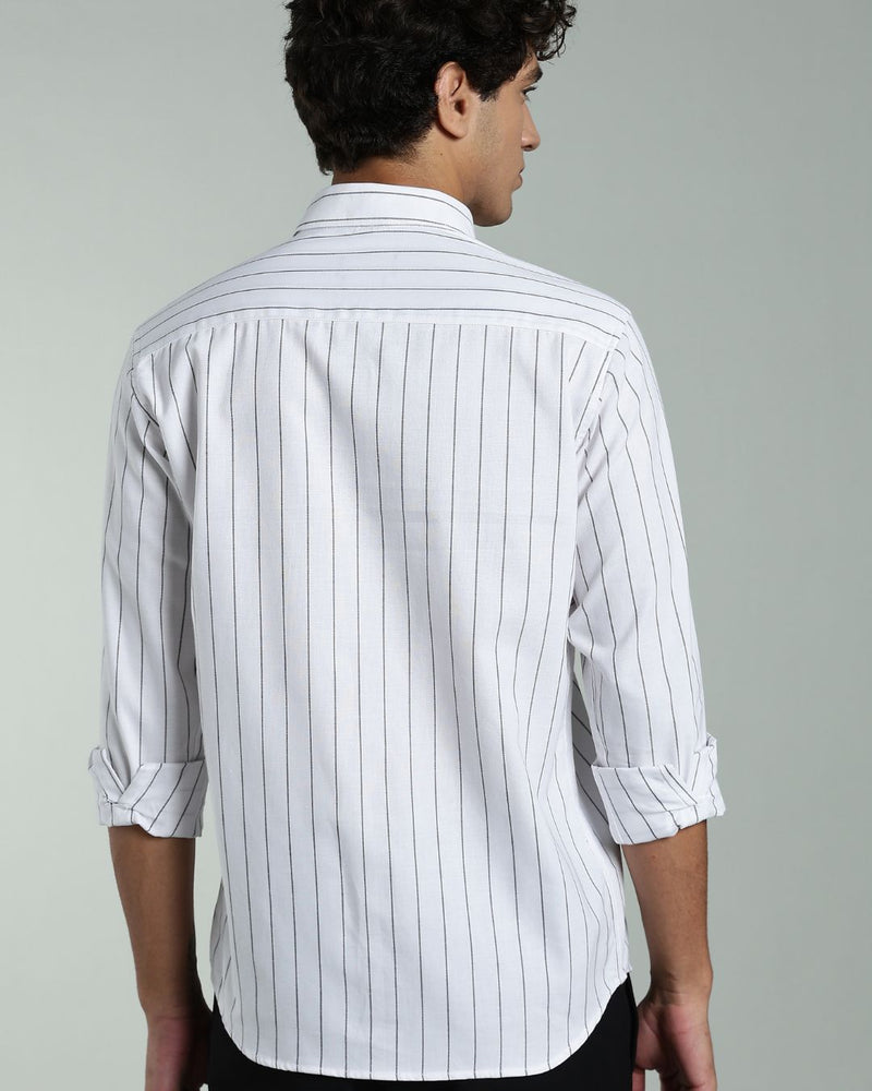 Rich White & Black Stripes- Full-Stain Proof