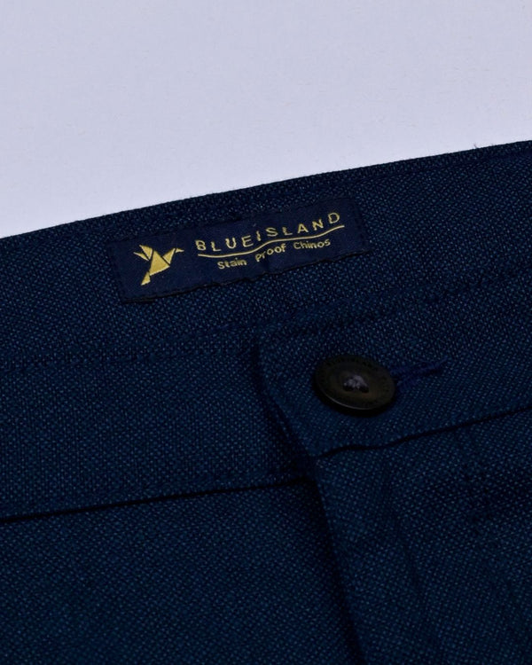 Navy Dot Printed - 2 way stretch - COTTON PANT