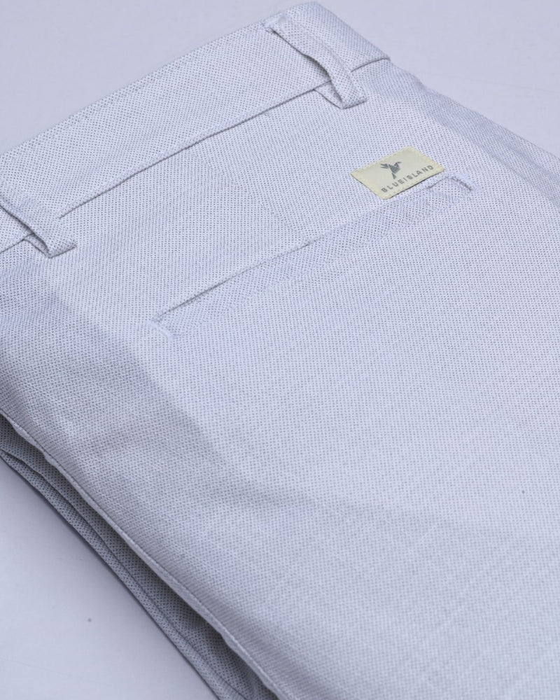 White Steel Printed - 2 way stretch - COTTON PANT