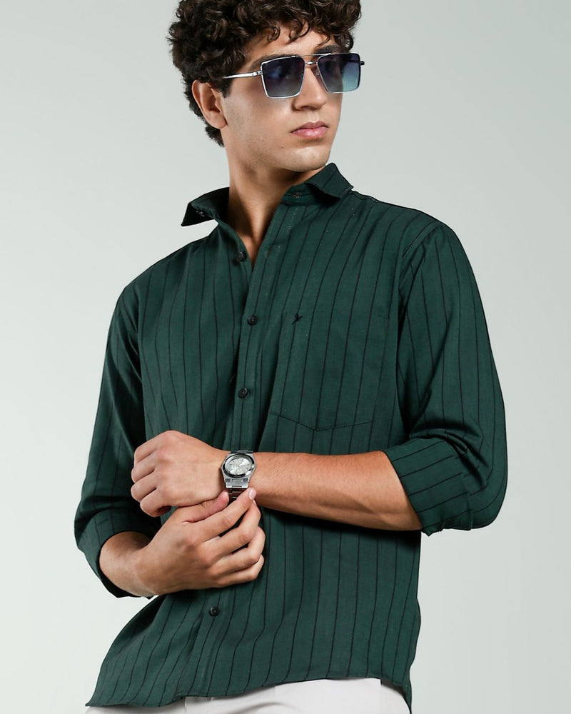 Dark Emerald Green Stripes- Full-Stain Proof