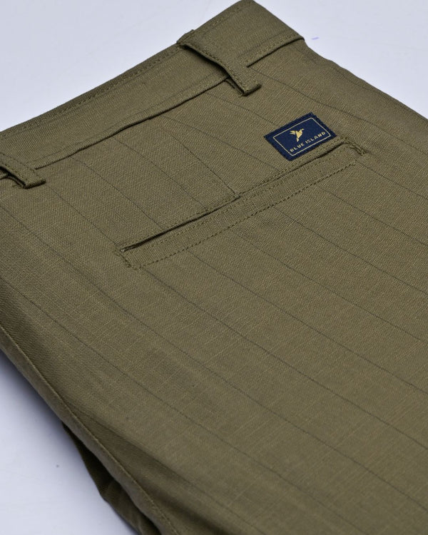 Brown Vertical Stripes - 2 way stretch - COTTON PANT