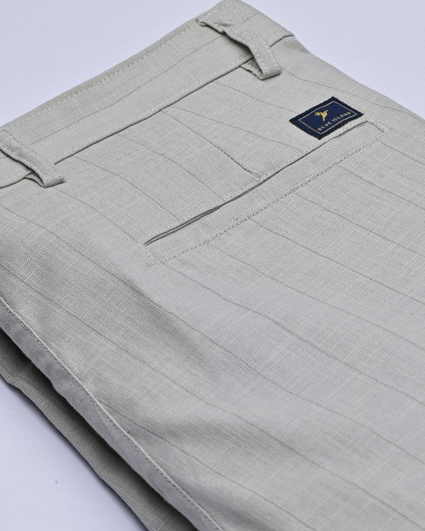 Dusty Grey Vertical Stripes - 2 way stretch - COTTON PANT