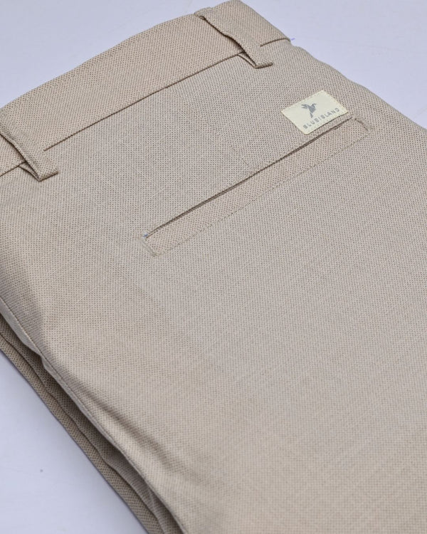 Dark Cream Steel Printed - 2 way stretch - COTTON PANT