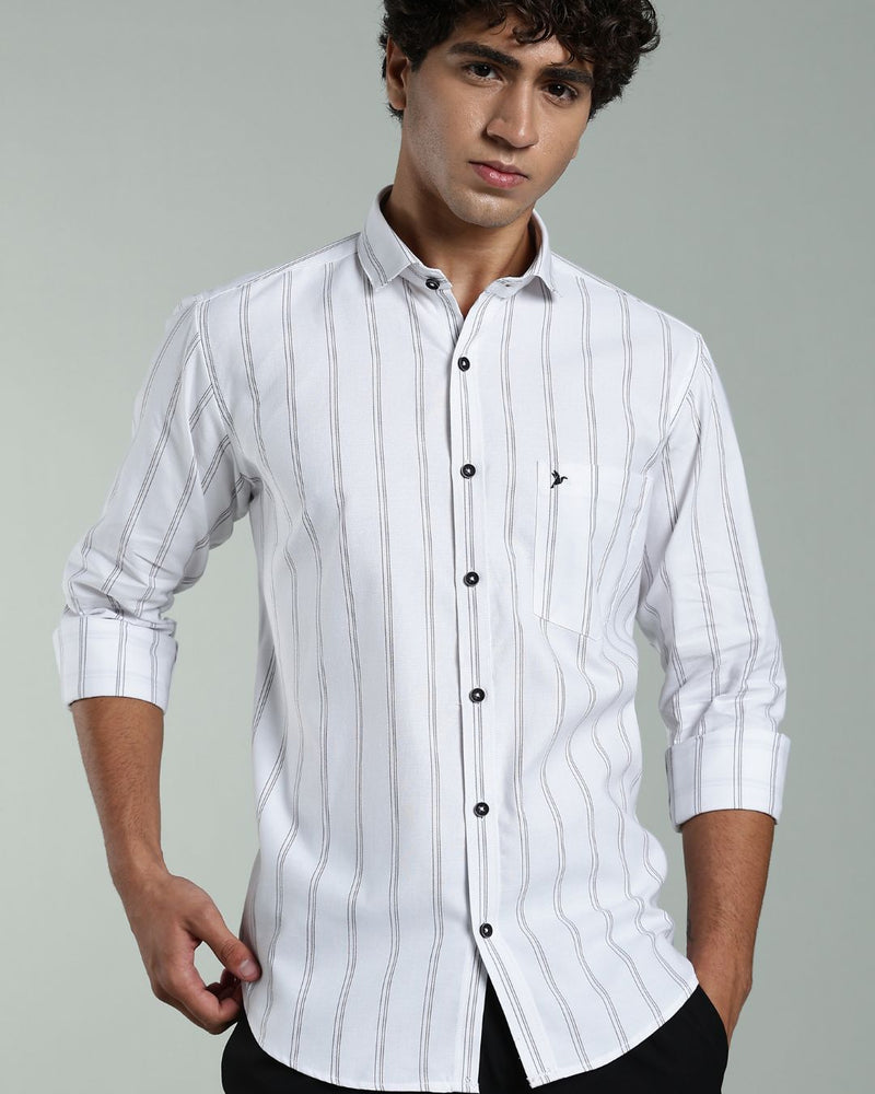 White & Black Multi Line Stripes- Full-Stain Proof