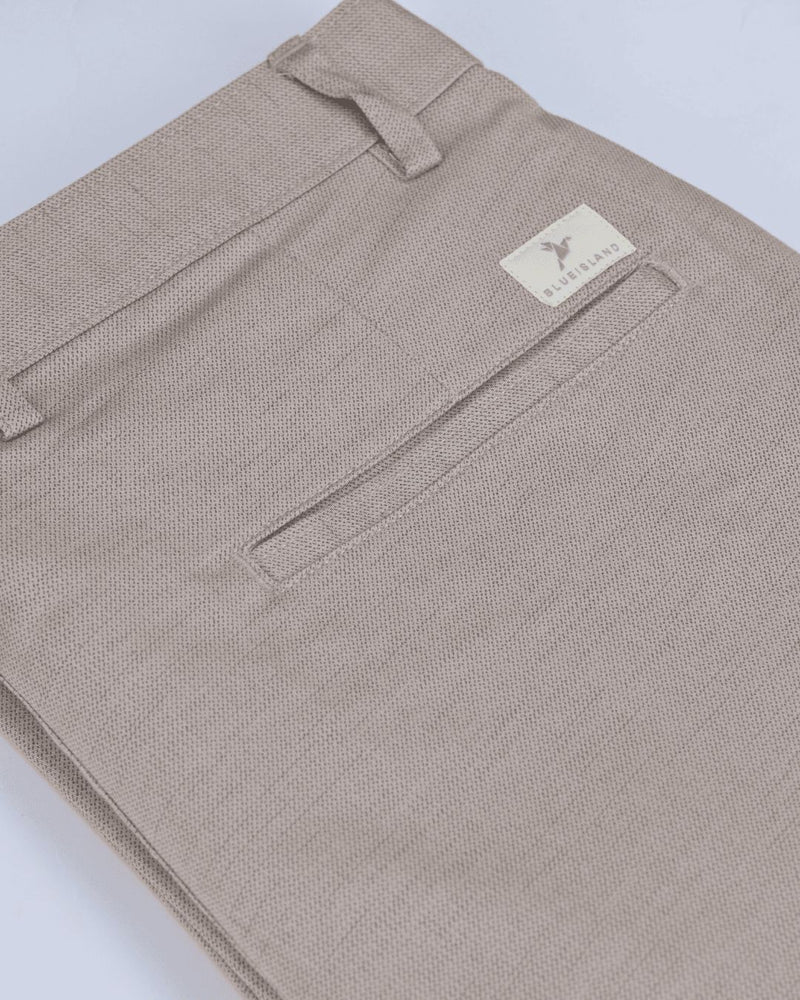 Dark Cream Steel Printed - 2 way stretch - COTTON PANT