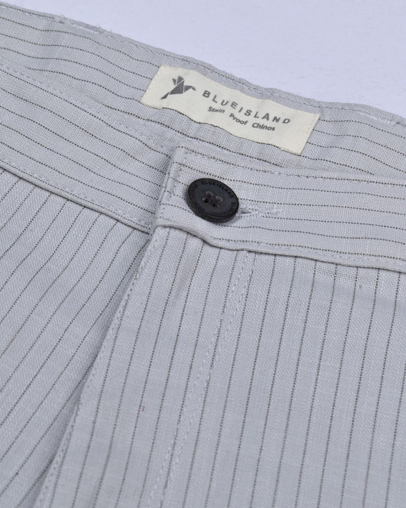 Ash Grey Dotted Lines - 2 way stretch - COTTON PANT