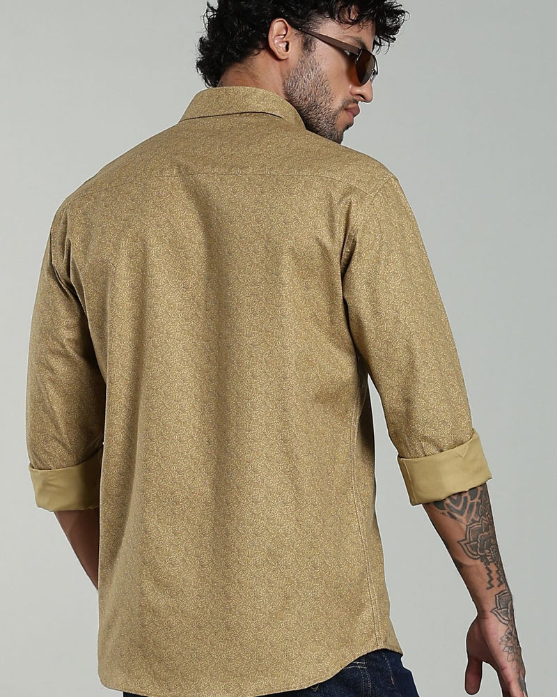 Golden Leaf Print-Full-Stain Proof