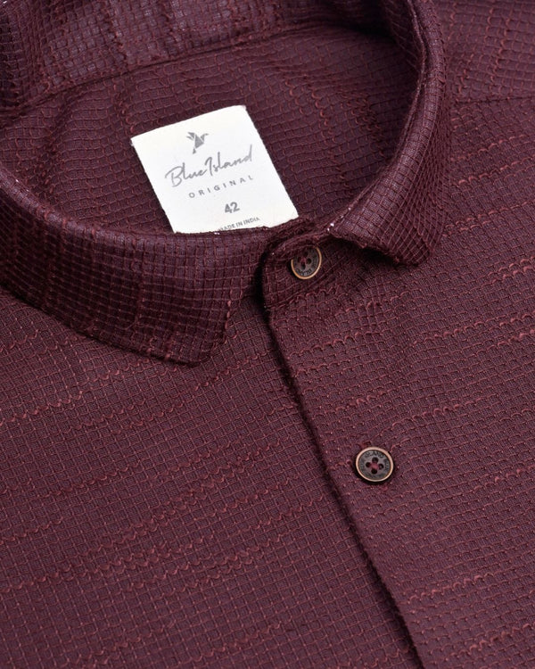 Wine Red Graphic Line - Half Sleeve - Airlite Shirt