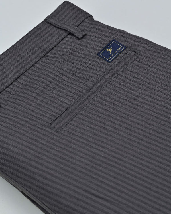 Deep Green Mini stripes - 2 way stretch - COTTON PANT