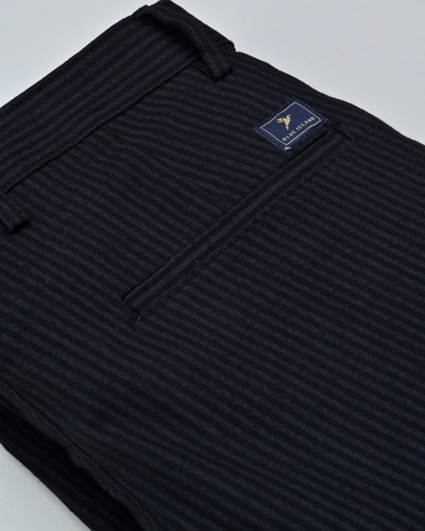 Black Mini stripes - 2 way stretch - COTTON PANT