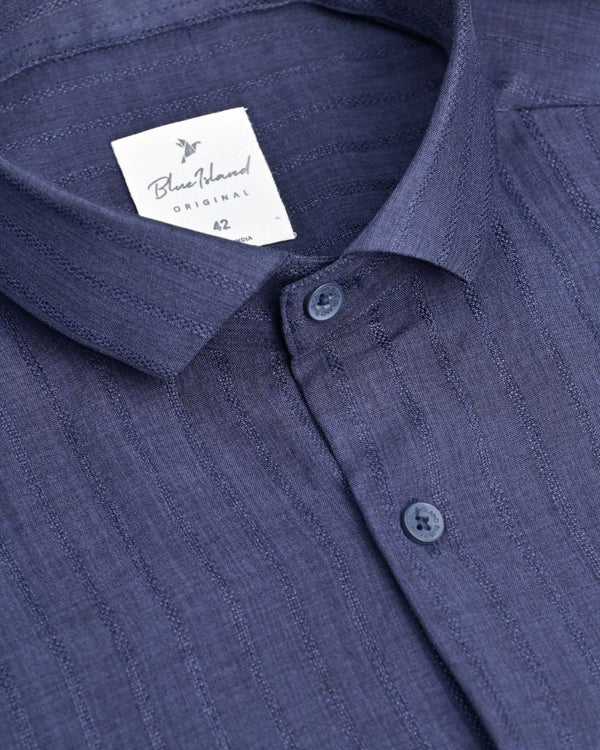 Mid Night Blue Dotted Lines - Full - Airlite Shirt