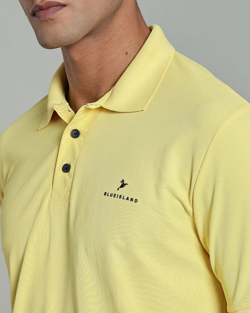 Soft Yellow - Active wear Polo Tshirt