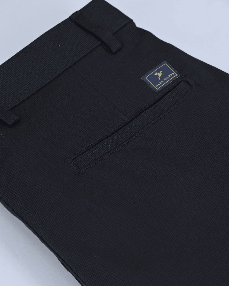 Black Square Checked - 2 way stretch - COTTON PANT