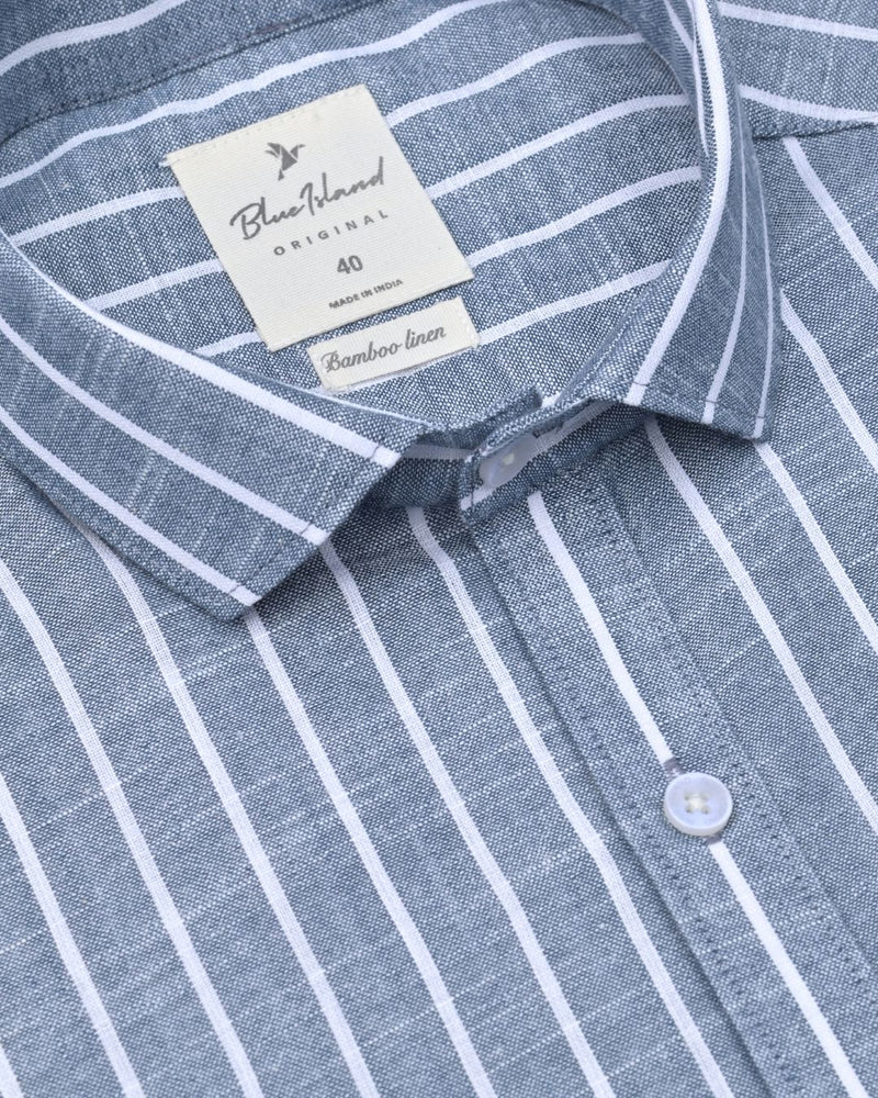 Jungle Green Stripes  -Full-Bamboo Linen