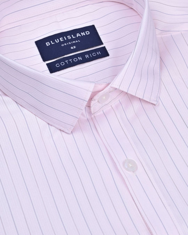 Baby Pink Double Colour Stripes - Full-Cotton Rich