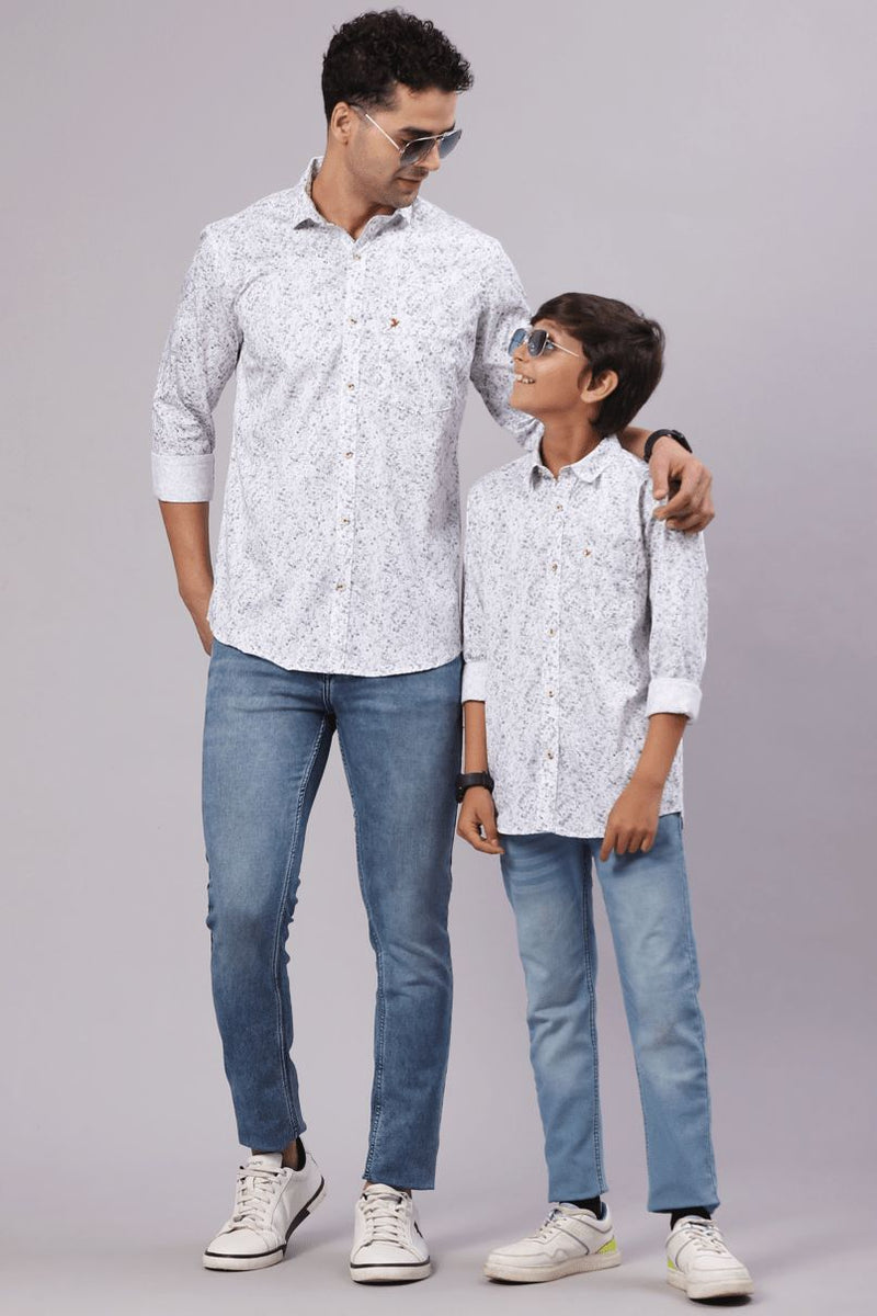 FATHER & SON - White Marble Print