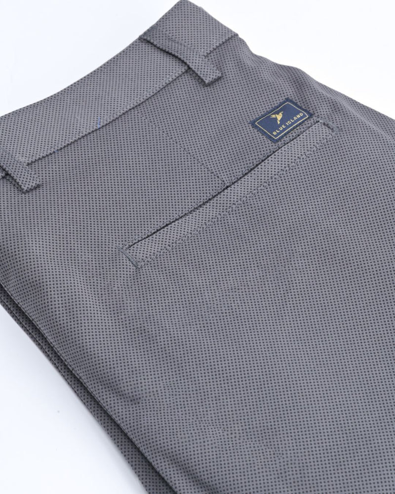 Grey Diamond Printed - 2 way stretch - COTTON PANT
