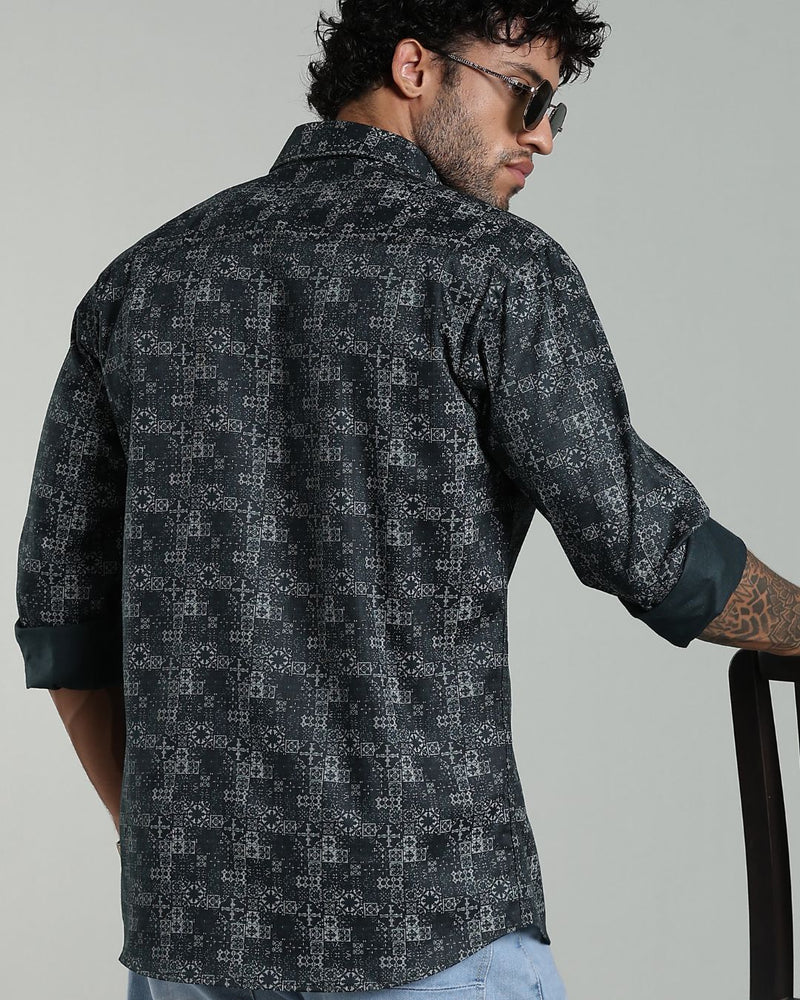 Green Tribal Print-Full-Stain Proof