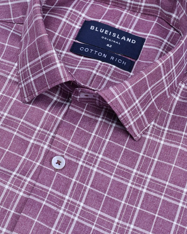 Dusty Rose Multi Checks- Full-Cotton Rich