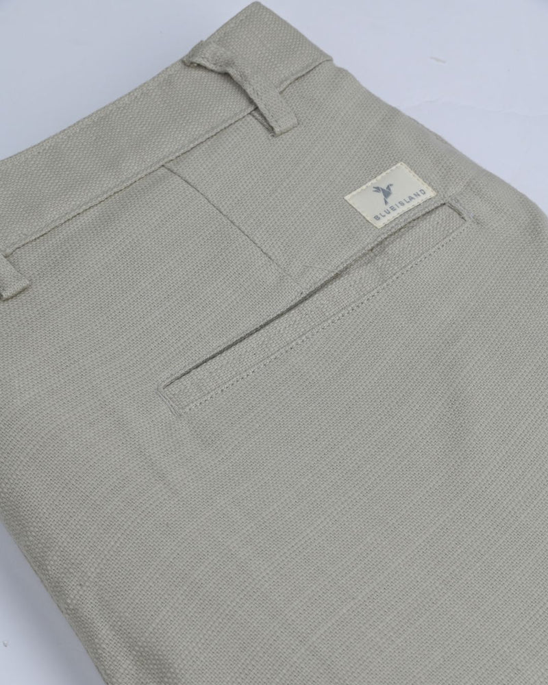 Textured Beige Cream - 2 way stretch - COTTON PANT