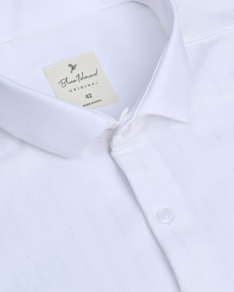 Milk White Dotted Lines - Full - Airlite Shirt