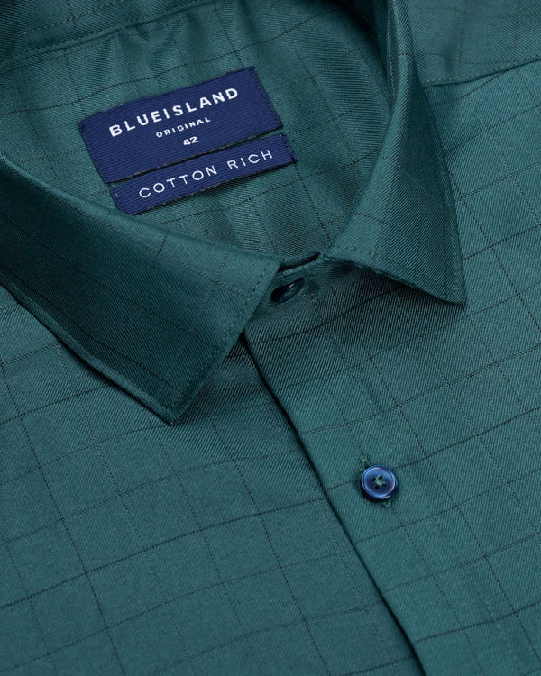 Deep Green Checks- Full-Cotton Rich