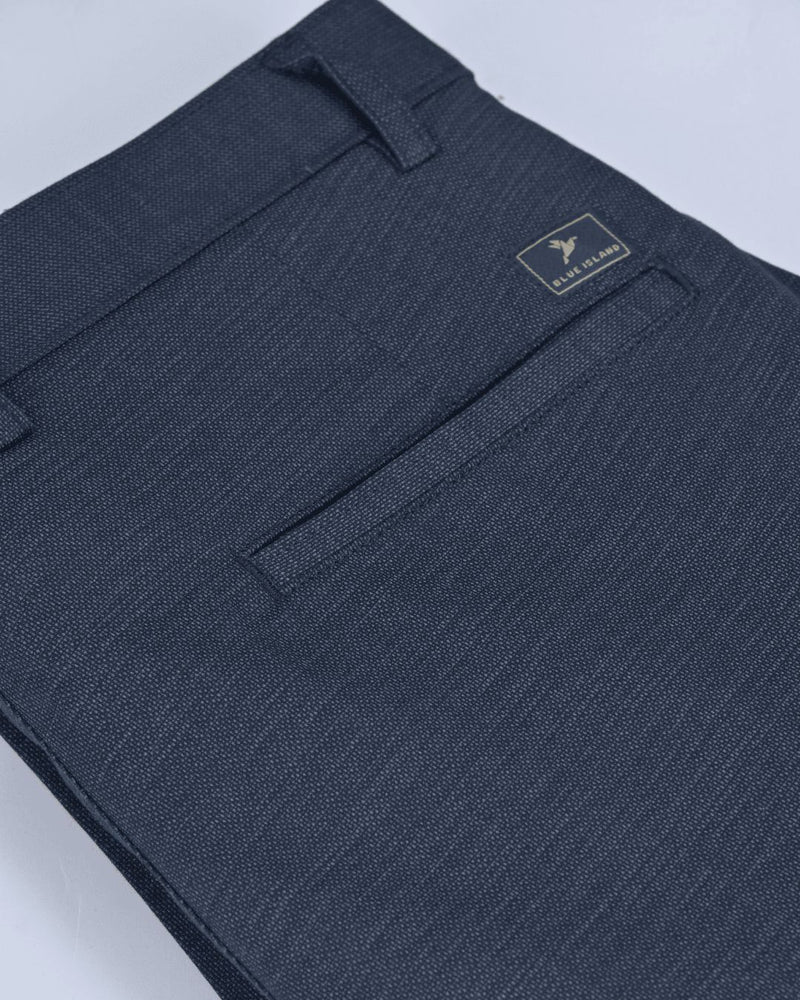 Navy Dot Printed - 2 way stretch - COTTON PANT