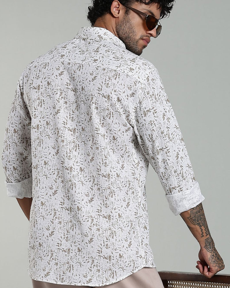 White & Golden Print-Full-Stain Proof
