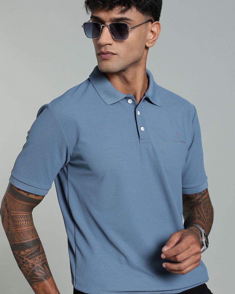 Bluish Grey - Active wear Polo Tshirt