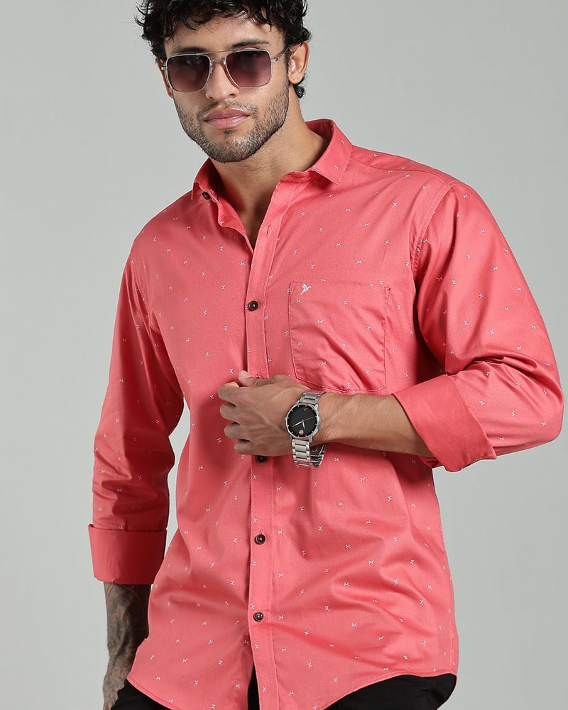 Salmon Pink Print-Full-Stain Proof