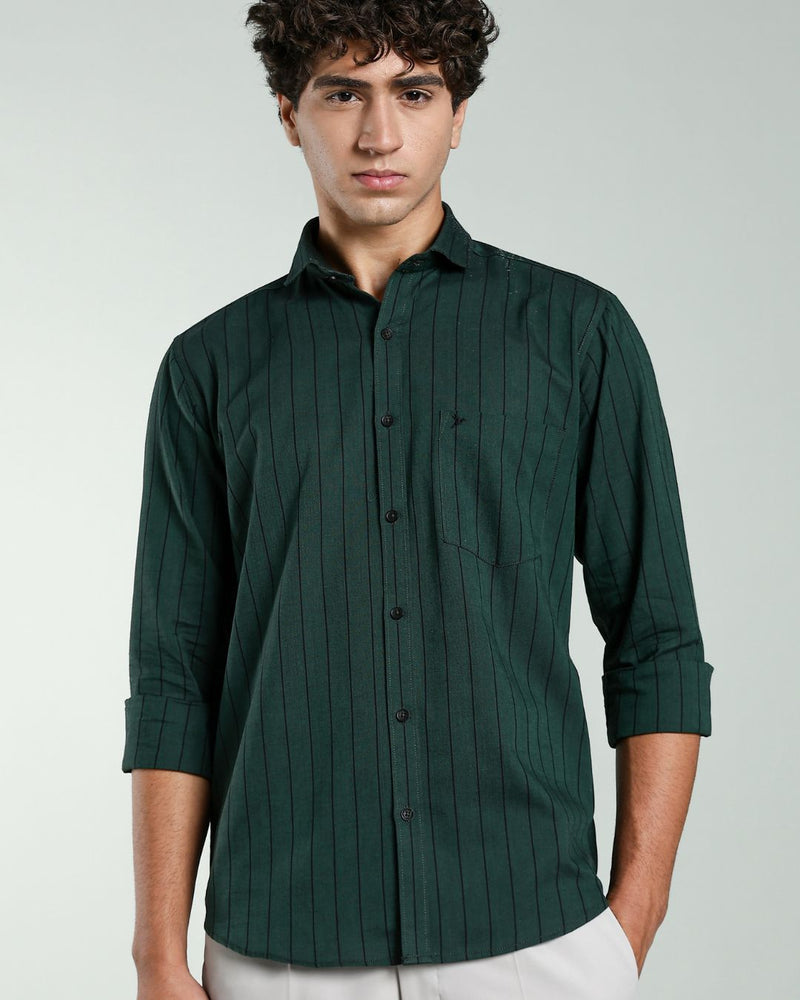Dark Emerald Green Stripes- Full-Stain Proof