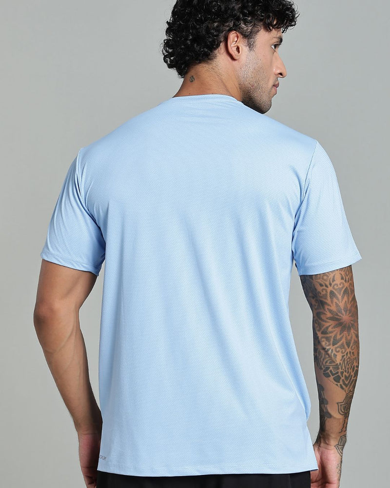 Cloud Blue  - Active wear Round neck Tshirt