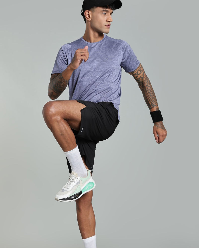 Violet Dotted Lines - Active wear Round neck Tshirt