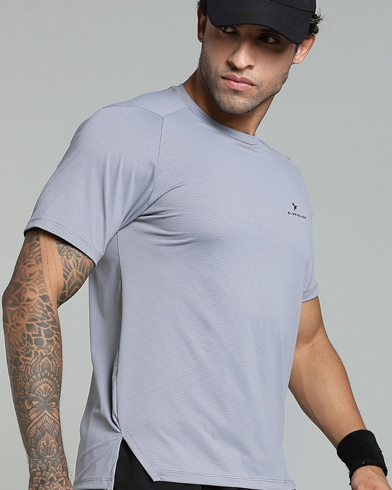Silver Grey - Active wear Round neck Tshirt