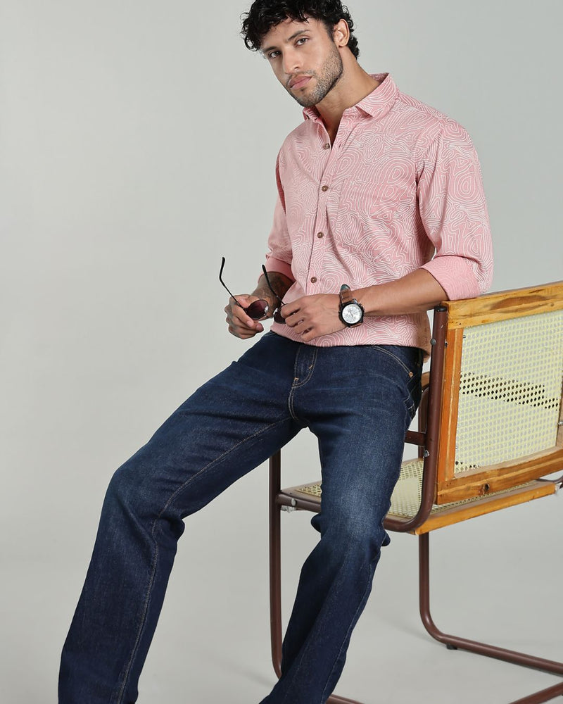 Pastel Pink Wavy Lines Print-Full-Stain Proof