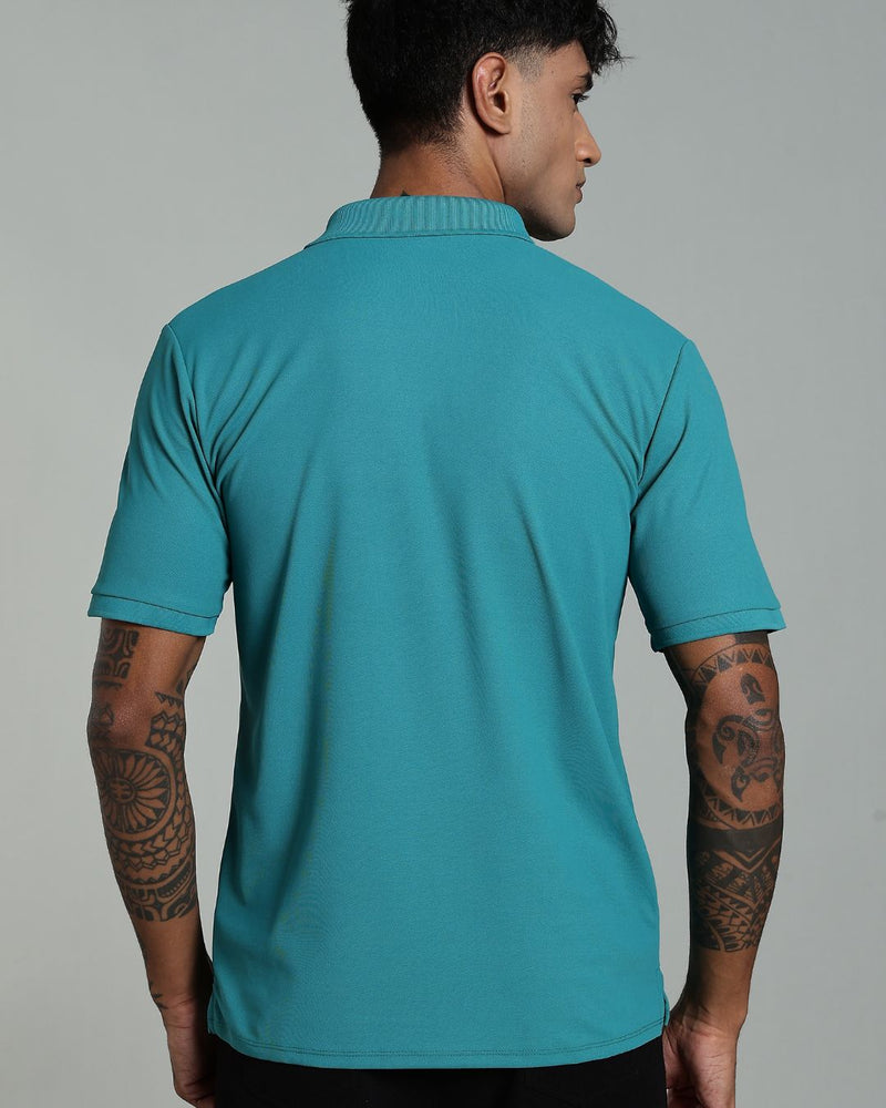 Teal Blue - Active wear Polo Tshirt